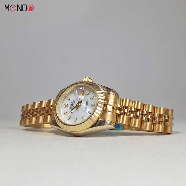 خرید ساعت مچی عقربه ای زنانه رولکس طلایی مدل دیت جاست کد R208