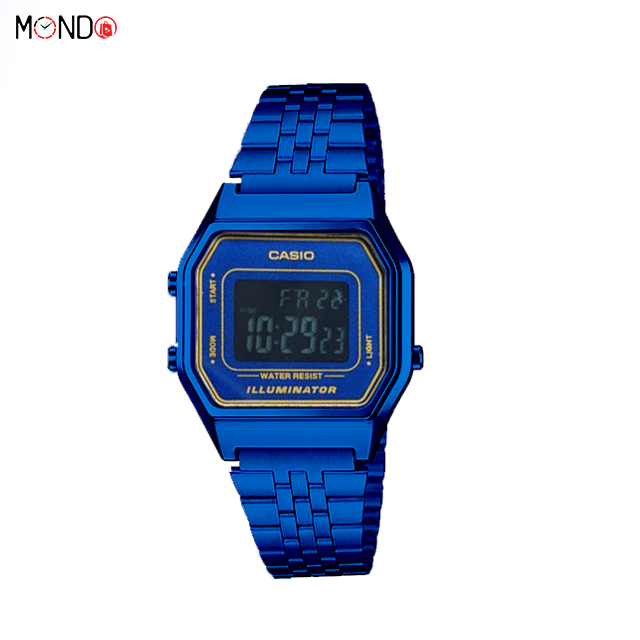 خرید اینترنتی ساعت مچی کاسیو زنانه مدل LA680-b های کپی استیل آبی رنگ