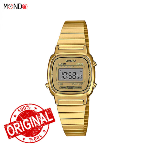 خرید اینترنتی ساعت مچی کاسیو زنانه مدل LA670-WGA-9D اصل استیل طلایی