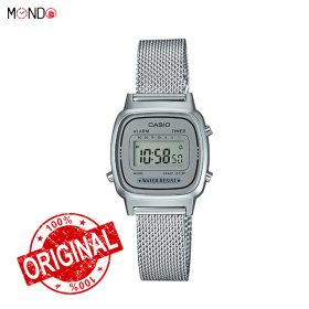 خرید اینترنتی ساعت مچی کاسیو زنانه مدل LA670WEM-7EF اصل بند استیل حصیری نقره ای