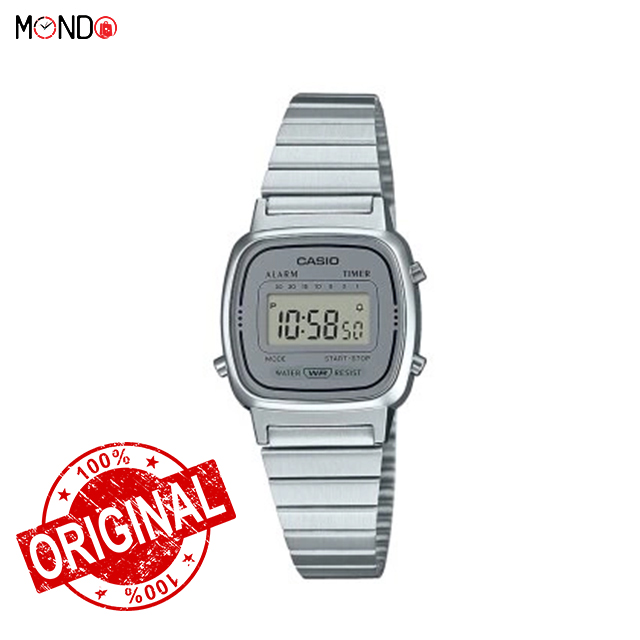 خرید اینترنتی ساعت مچی ساعت کاسیو زنانه مدل LA670WEA-7EF اصل بند فلزی صفحه خاکستری