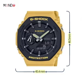 ابعاد و سایز ساعت مچی کاسیو جی شاک مدل GA2110SU-9A طلایی رنگ