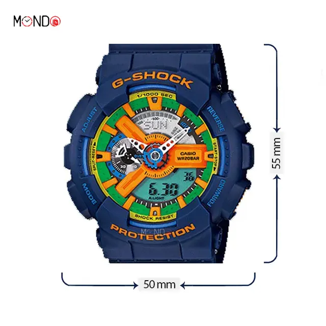 ابعاد و مشخصات ساعت مچی مردانه کاسیو جی شاک مدل GA-110FC-2A
