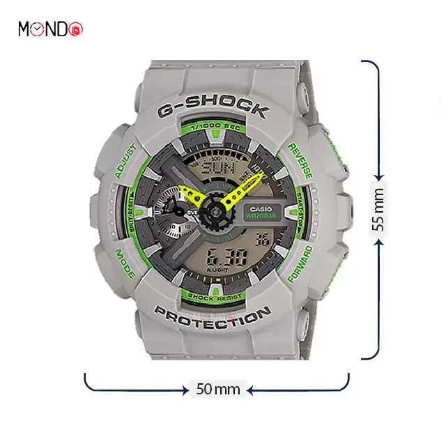 خرید و مشخصات ساعت مچی مردانه کاسیو جی شاک مدل GA-110TS-8A3DRA طوسی