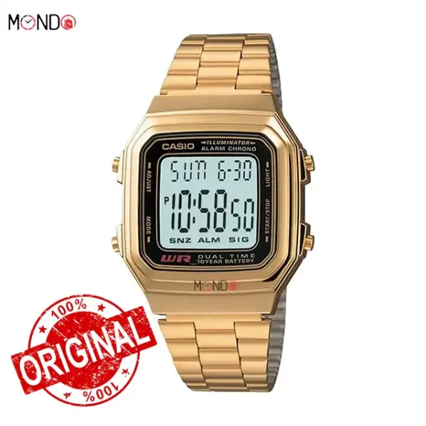 خرید اینترنتی ساعت مچی کاسیو مدل A178WGA-1ADF اصل استیل طلایی