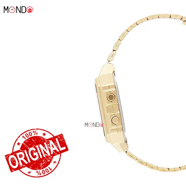 نمای کناری ساعت مچی کاسیو مدل A500WGA-1DF اصل استیل طلایی