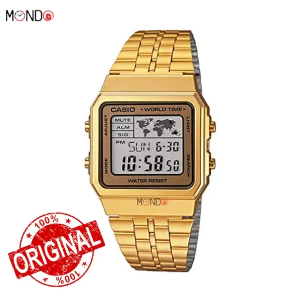 خرید اینترنتی ساعت مچی کاسیو مدل A500WGA-9DF اصل استیل طلایی