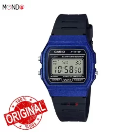 خرید اینترنتی کاسیو مدل F-91WM-2ADF اصل رزین مشکی آبی