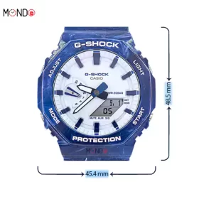 سایز و ابعاد جی شاک مدل GA-2100BWP-2A آبی