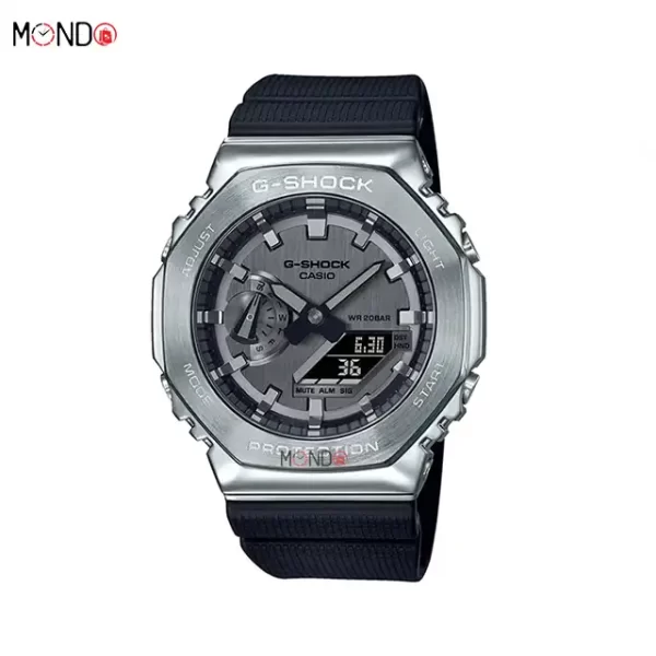خرید اینترنتی ساعت جی شاک مدل GM-2100-1AER مشکی نقره ای
