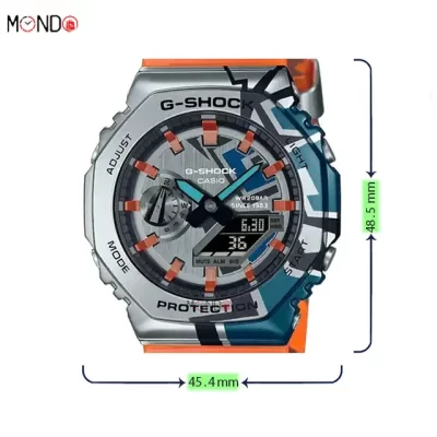 سایز و ابعاد ساعت مچی کاسیو جی شاک مدل GM-2100SS-1AER نارنجی