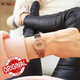 نمای روی دست ساعت مچی کاسیو مدل LA-11WR-5ADF اصل رزگلد
