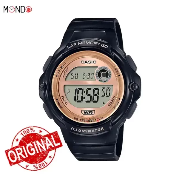 خرید اینترنتی ساعت مچی کاسیو مدل LWS-1200H-1AVDF اصل مشکی رزگلد