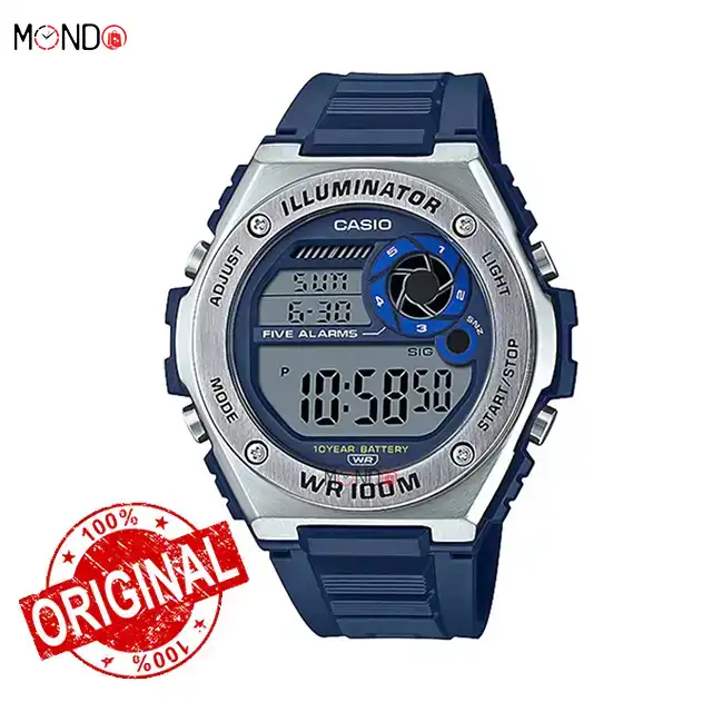 خرید اینترنتی ساعت مچی کاسیو مدل MWD-100H-2AVDF اصل آبی نقره ای