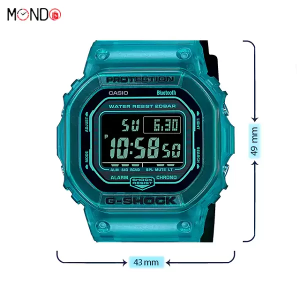 سایز و ابعاد ساعت مچی جی شاک مدل DW-B5600G-2DR آبی رنگ