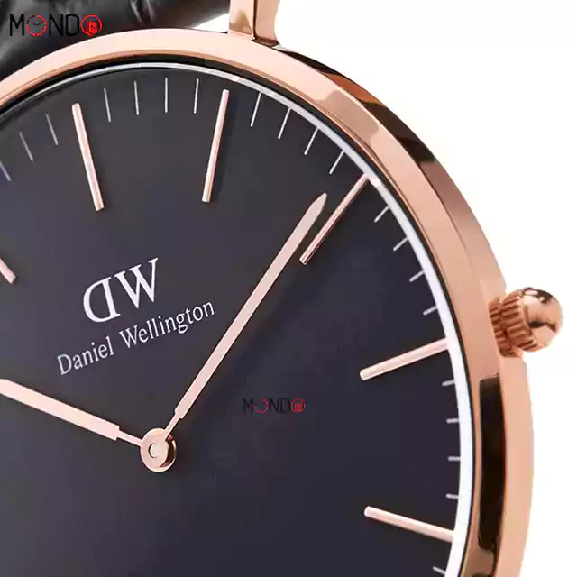 نمای صفحه ساعت مردانه/زنانه دنیل ولینگتون مدل DW00100136 بند چرم قهوه ای