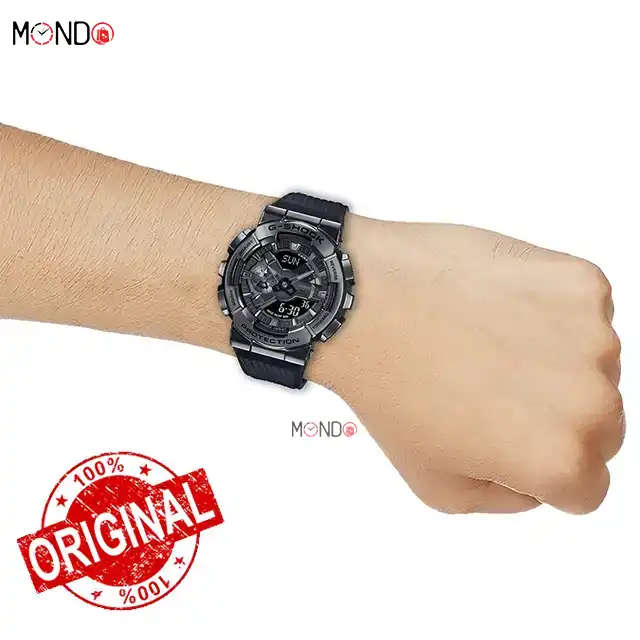 نمای دست ساعت مچی جی شاک مدل GM-110BB-1ADR اصل مشکی رنگ