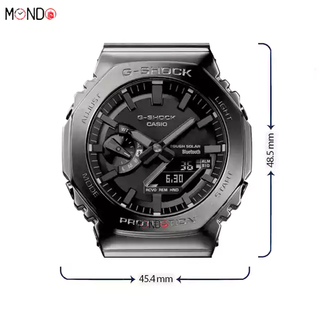 سایز و ابعاد ساعت مچی جی شاک مدل GMB2100BD-1A فلزی مشکی