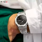 نمای دست ساعت مچی جی شاک مدل GMB2100D-1A فلزی نقره ای