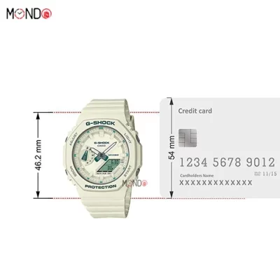 سایز و ابعاد ساعت مچی کاسیو جی شاک مدل GMA-S2100GA-7A های کپی سفید سبز