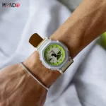 نمای روی دست ساعت مچی کاسیو جی شاک مدل GA2100HUF-5A های کپی قهوه ای سبز