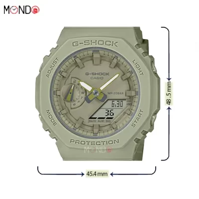 سایز و ابعاد سایز و ابعاد ساعت مچی کاسیو جی شاک مدل GMA-S2100BA-3ADR های کپی مشکی سبز