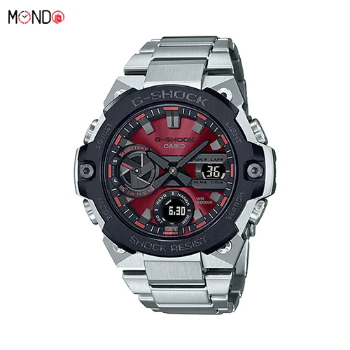 خرید اینترنتی ساعت مچی کاسیو جی شاک مدل GST-B400AD-1A4 های کپی استیل صفحه قرمز قاب مشکی