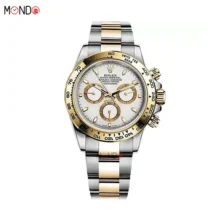 خرید اینترنتی ساعت مچی رولکس دیتونا دو رنگ صفحه سفید های کپی Rolex Daytona