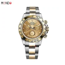 خرید اینترنتی ساعت مچی رولکس دیتونا دو رنگ صفحه طلایی های کپی Rolex Daytona