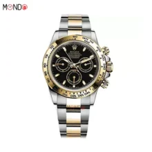 خرید اینترنتی ساعت مچی رولکس دیتونا دو رنگ صفحه مشکی های کپی Rolex Daytona