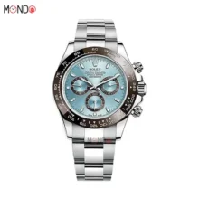 خرید اینترنتی ساعت مچی رولکس دیتونا نقره ای صفحه آبی های کپی Rolex Daytona
