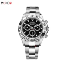 خرید اینترنتی ساعت مچی رولکس دیتونا نقره ای صفحه مشکی ZW های کپی Rolex Daytona
