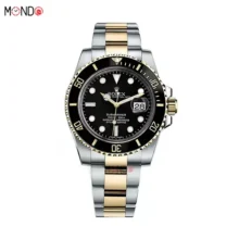 خرید اینترنتی ساعت مچی رولکس ساب مارینر دو رنگ صفحه مشکی های کپی Rolex Submariner