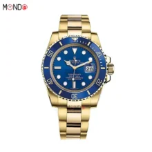 خرید اینترنتی ساعت مچی رولکس ساب مارینر طلایی صفحه آبی های کپی Rolex Submariner