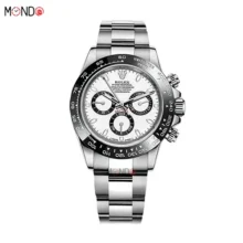 خرید اینترنتی ساعت مچی رولکس دیتونا نقره ای صفحه سفید های کپی Rolex Daytona
