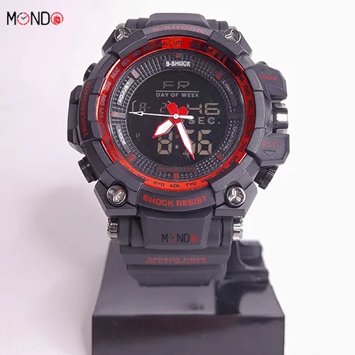 خرید اینترنتی ساعت جی‌شاک ارزان مشکی قرمز مدل 38099