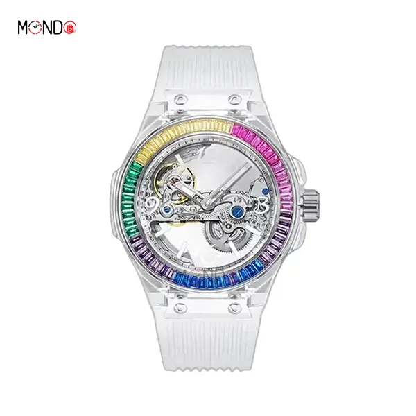 ساعت هابلوت مردانه شیشه ای دورنگین Hublot Big-Bang Unico Diamond