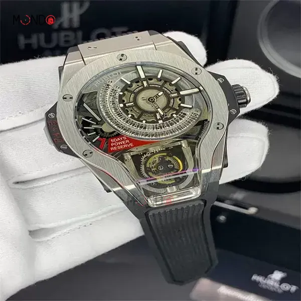 ساعت مردانه هابلوت جمجمه‌ای سیلور Hublot Tourbillon silver