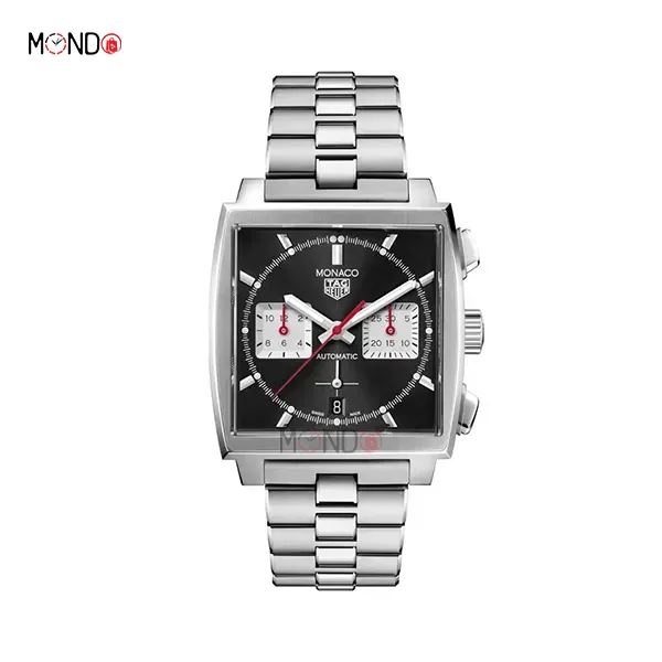 ساعت تگ هویر موناکو سیلور صفحه مشکی TAGHEUER Monaco 5265