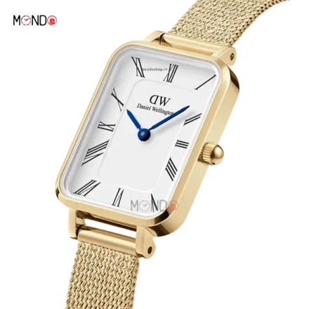ساعت دنیل ولینگتون مدل QUADRO ROMAN NUMERALS طلایی - تصویر 2