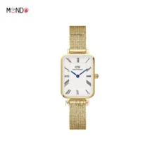 ساعت دنیل ولینگتون مدل QUADRO ROMAN NUMERALS طلایی
