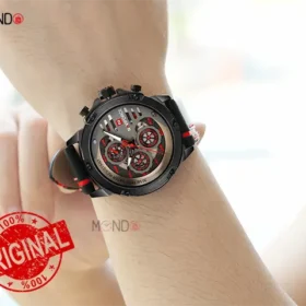 ساعت نیوی فورس مردانه مدل NF9110L B-R-B بند چرمی روی دست