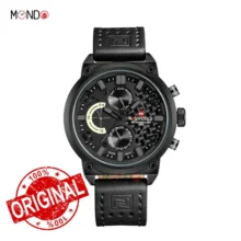 ساعت نیوی فورس مردانه مدل NF9068L-B-GY-B بند چرمی
