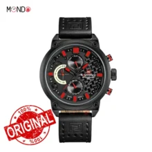 ساعت نیوی فورس مردانه مدل NF9068L-B-R-B بند چرمی