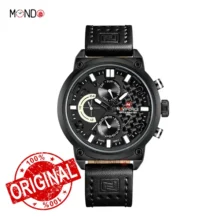ساعت نیوی فورس مردانه مدل NF9068L-B-W-B بند چرمی