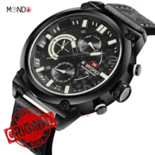 ساعت نیوی فورس مردانه مدل NF9068L-B-W-B بند چرمی از بالا