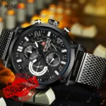 ساعت نیوی فورس مردانه مدل NF9068S-B-W-B بند فلزی از بغل