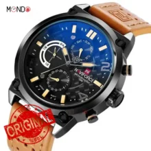 ساعت نیوی فورس مردانه مدل NF9068L-B-Y-BN بند چرمی از بالا