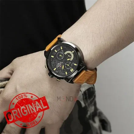 ساعت نیوی فورس مردانه مدل NF9068L-B-Y-BN بند چرمی روی دست