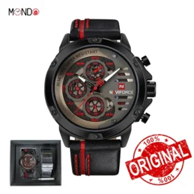 ساعت نیوی فورس مردانه NF9110LS-B-R-B با ۲ بند (چرمی + حصیری)